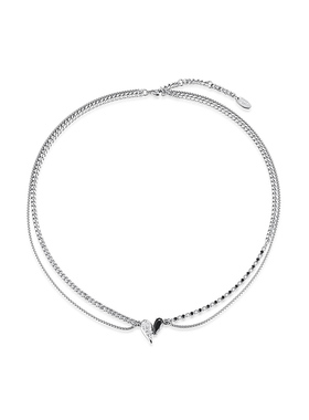 little joys黑白爱心项链原创设计简约高级感锁骨链