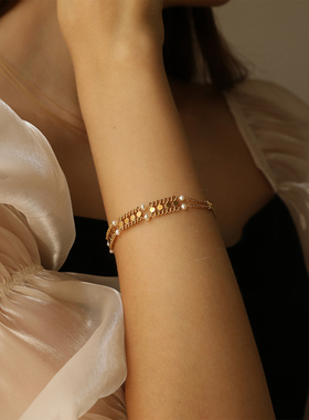 littlejoys女气质编织链条手链