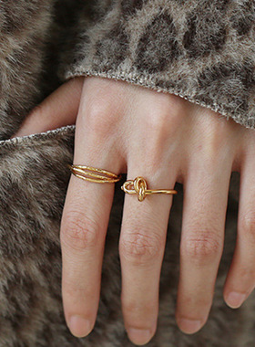 Little joys多层金色圆圈戒指女小众ins简约气质通勤精致大气戒环