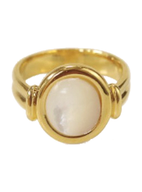 天然贝母戒指小众轻奢女ins法式