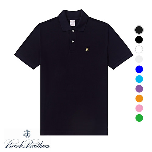 美国布克兄弟纯色短袖翻领t恤