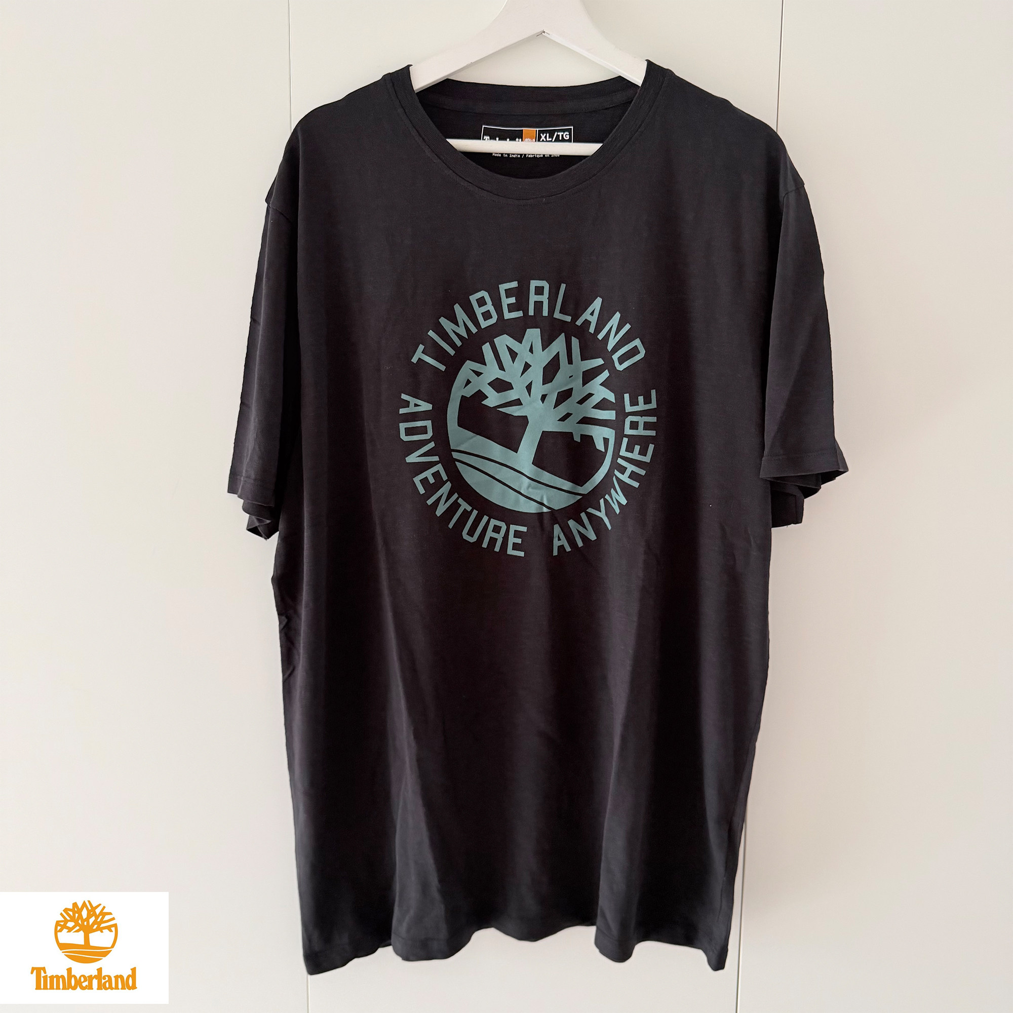 美国TIMBERLAND添柏岚/天木兰男圆领纯棉纯色短袖休闲大印花t恤