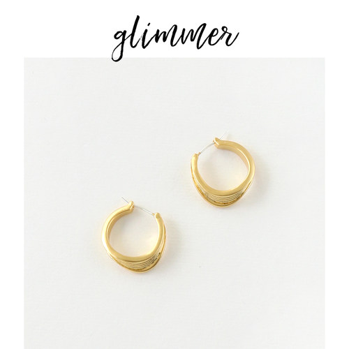 铜镀金异形圈圈造型法式复古耳环