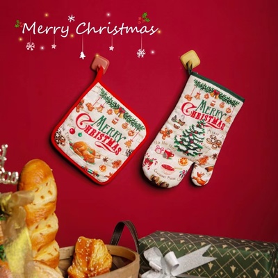 圣诞节限定耐高温防烫手套垫子套