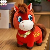 可爱小马玩偶生肖马毛绒玩具娃娃摆件公司年会礼品马年吉祥物公仔