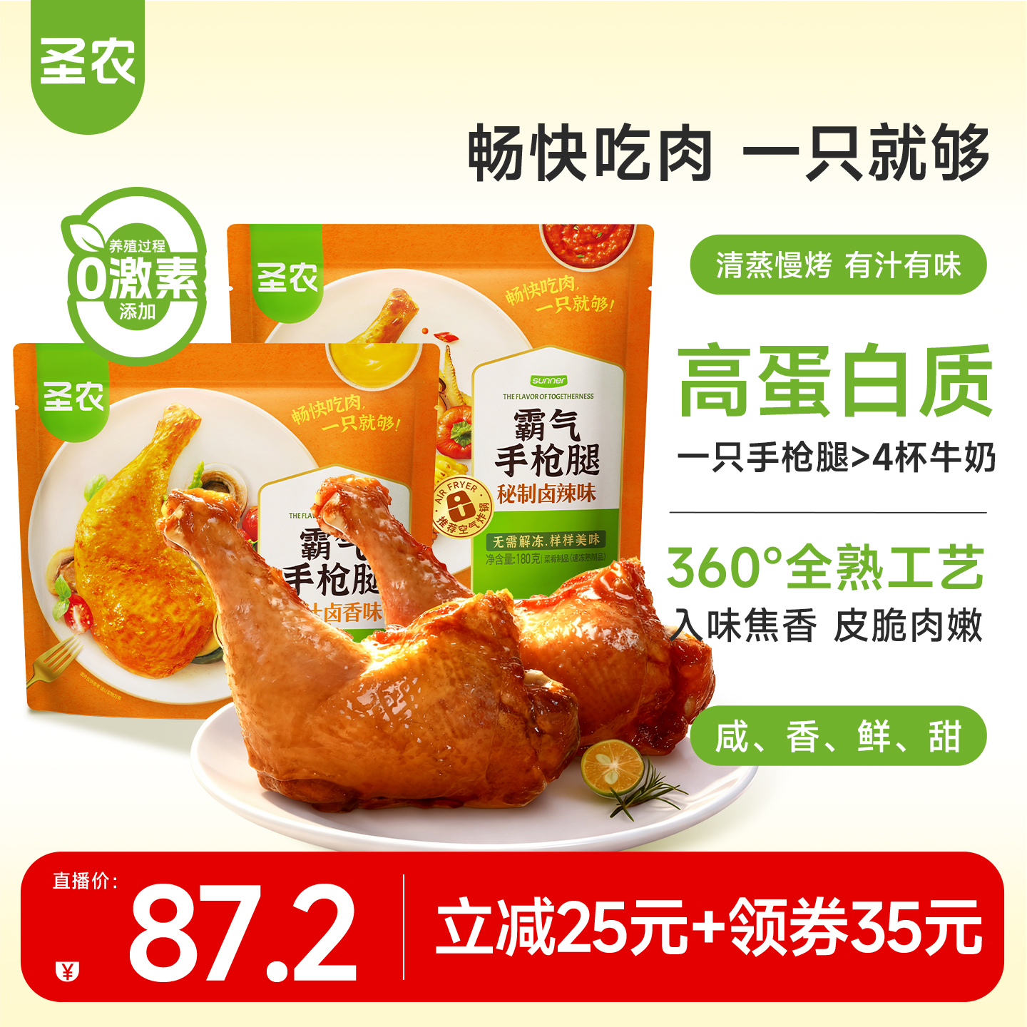 超大鸡腿，微波加热