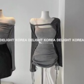 美式 纯欲风辣妹吊带上衣抽绳短裙披衫 外套三件套春秋冬新款 穿搭女