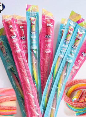 西班牙进口fini菲尼拽拽软糖混合水果味草莓橙子长条糖果网红零食