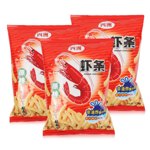 四洲非油炸零食原味虾条