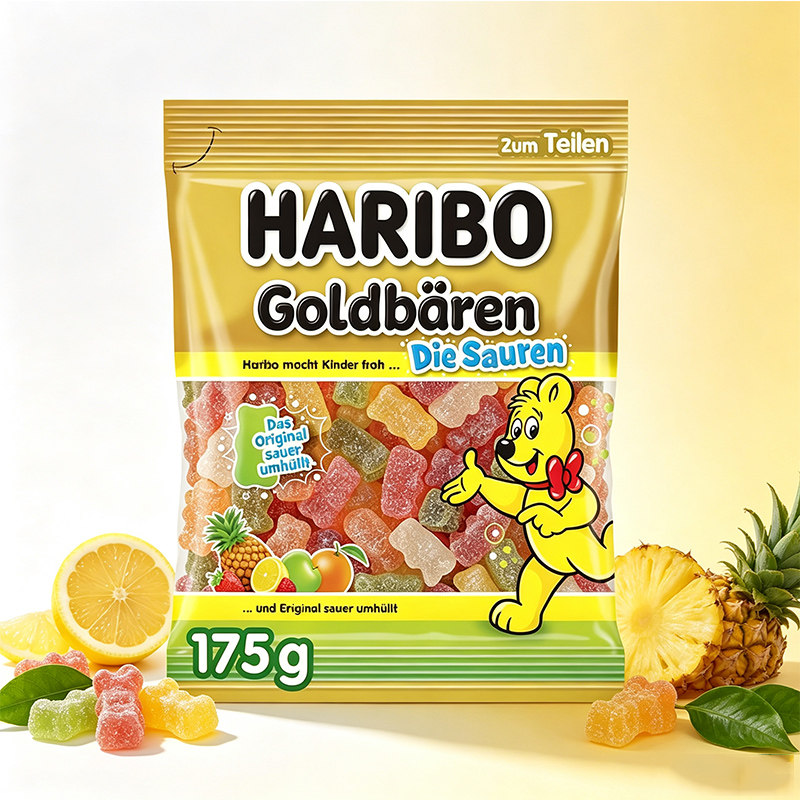 德国Haribo哈瑞宝酸味金熊软糖175g进口儿童小熊酸沙橡皮糖零食