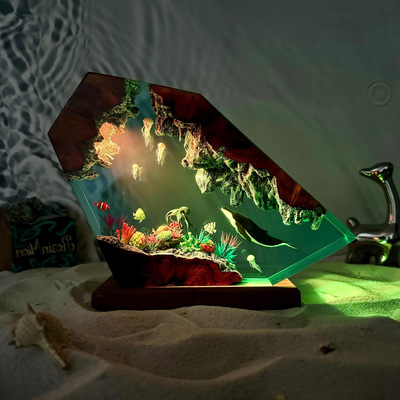 海洋治愈桌面摆件氛围灯鲸鱼礼品