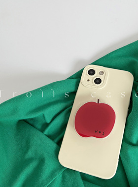 Trolls|小众ins博主fever同款红苹果支架手机壳全包软壳适用华为mate70propura80iphone16/S30小米17简约高级