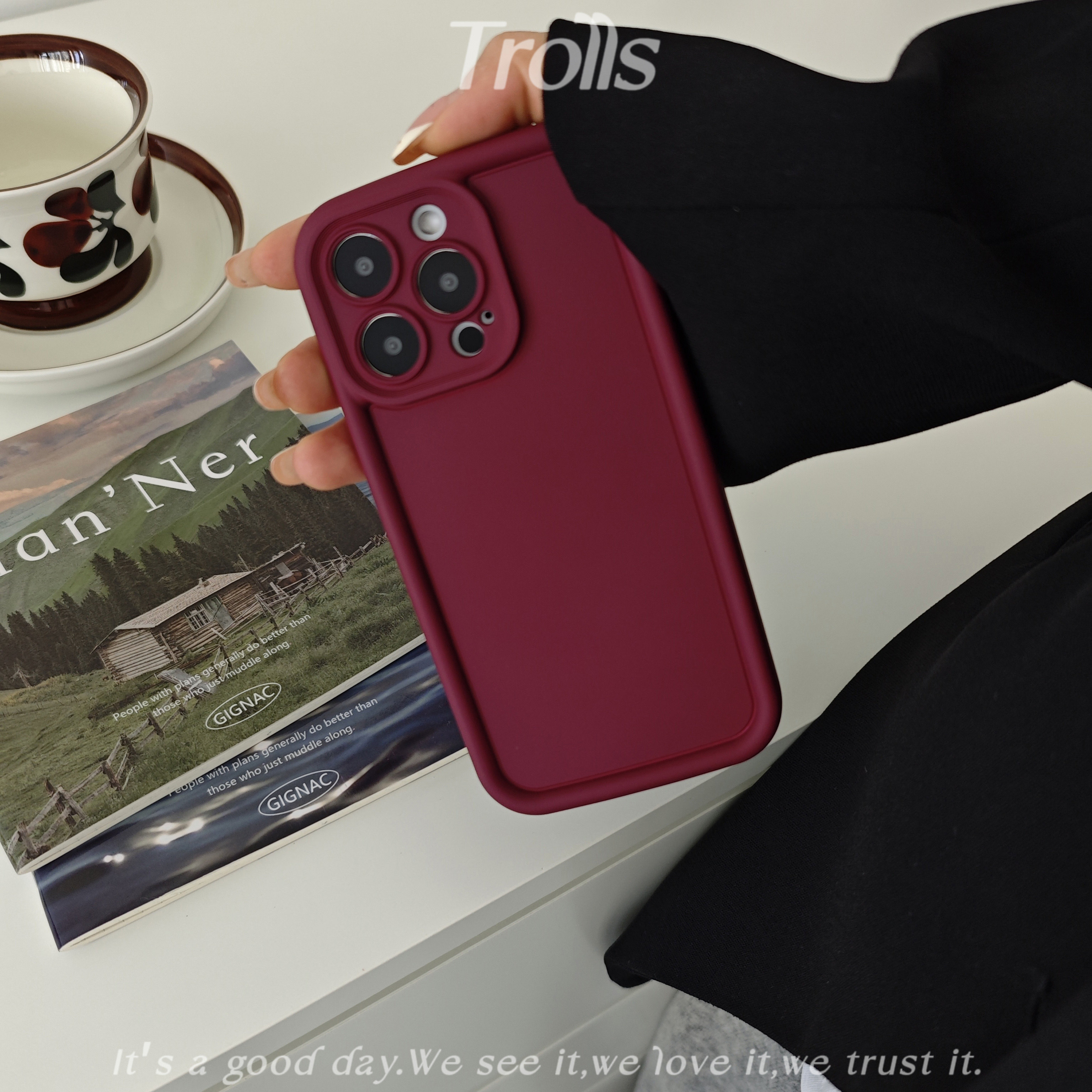 Trolls【乌梅子酱】小众高级感ins纯色手机壳适用华为mate70pro+小米17苹果16promax/findx8全包防摔情侣软壳