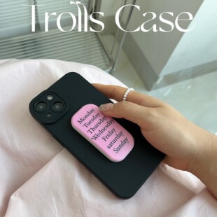 Trolls 小米15OPPOVIVO软壳S19 小众ins高级感BLACKPINK玫粉色推拉支架手机壳华为mate60pro荣耀90适用苹果16