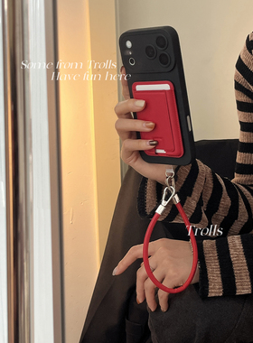 Trolls｜暗黑血影红 原创小众高级感ins黑红撞色浓郁红挂绳全包软壳手机壳适用华为mate80Pro小米17/iphone16
