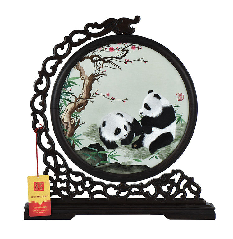 双面绣刺绣摆件手工绣花国宝湘绣图片