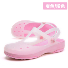 厚底百搭塑胶大头女潮流泡泡洞洞鞋1