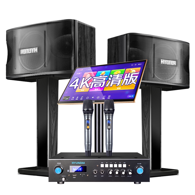 现代家庭KTV音响套装卡拉OK机家用客厅K歌功放音箱影院点歌机全套