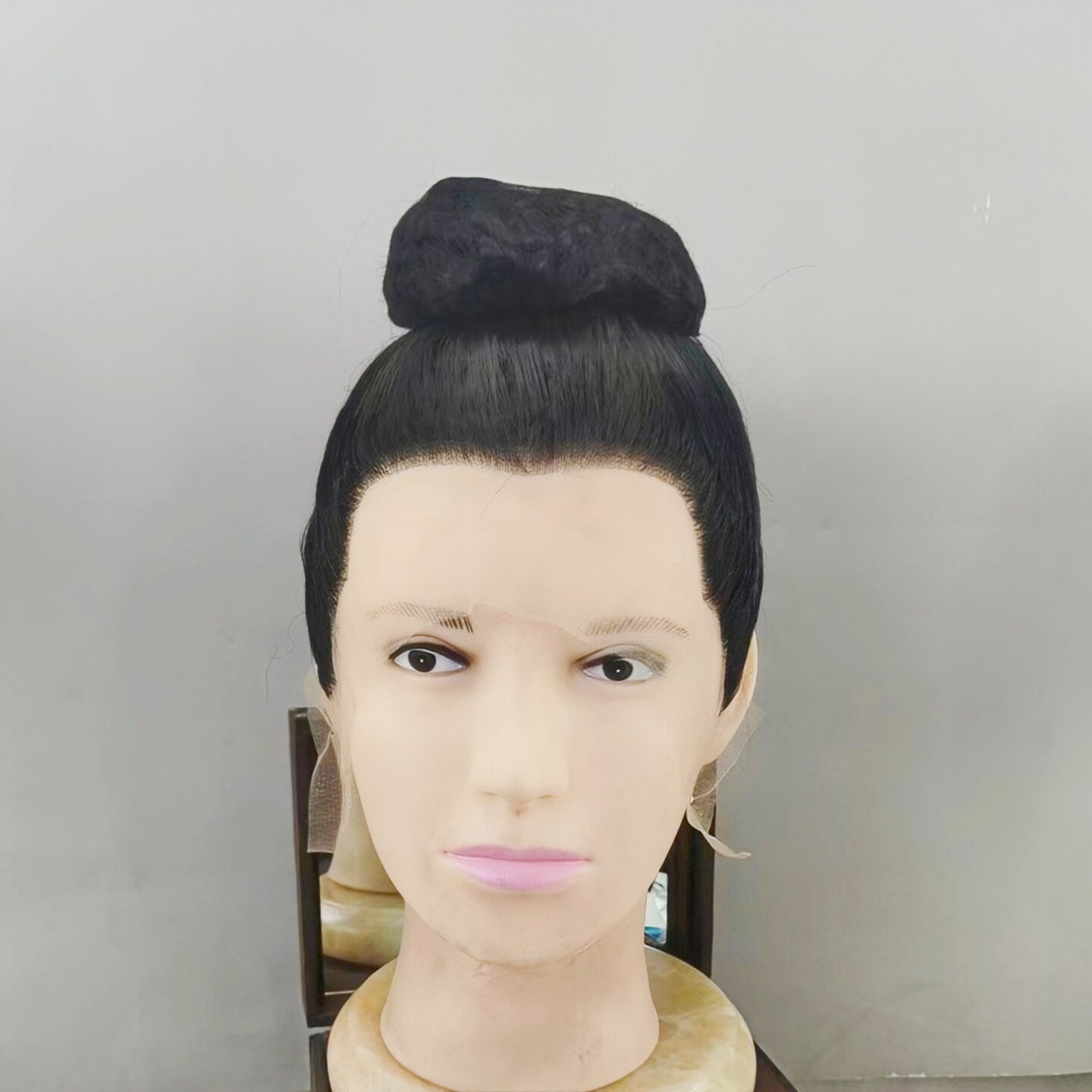 古装男士假发全头套明制汉服束发丸子头古装影视鸠摩智造型假发套