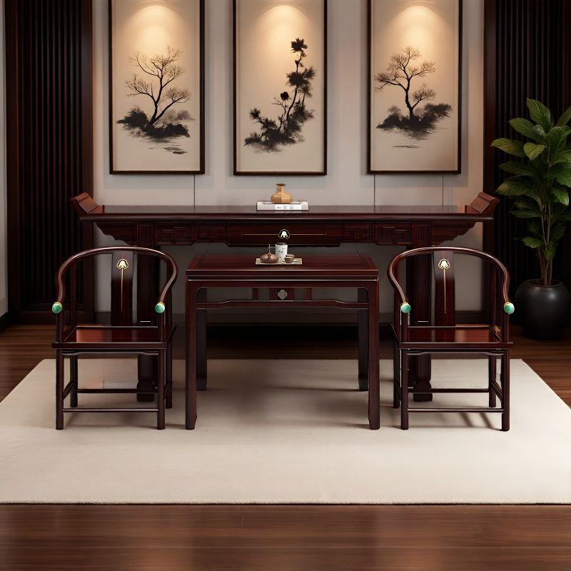 新中式国风中堂条案六件套仿古家具圈椅官帽椅十二件实木家用中堂