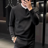 打底衫 今泽轻奢服饰男装 假两件时尚 净版 蒂尚男士 卫衣撞色拼接长袖