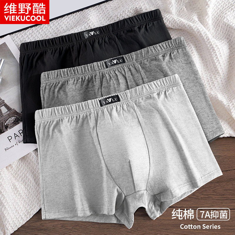 纯棉内裤男抗菌平角短裤头大码透气青少年无痕四角底裤衩冬季新款,女士内衣/男士内衣/家居服,男平角内裤,淘宝优惠券,粉丝福利购,淘宝优惠卷