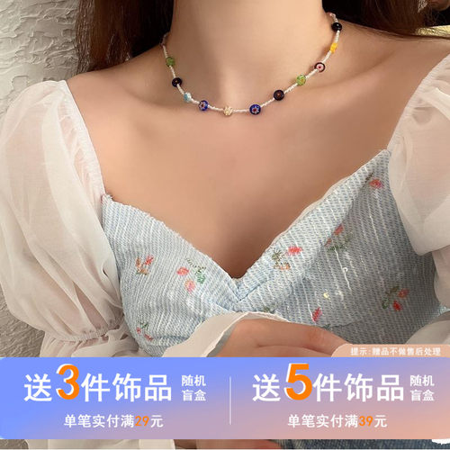 夏季新款复古花朵项链