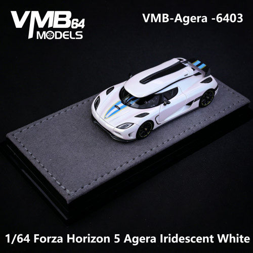 VMB 1/64 Forza Horizon 5 Agera  幻彩白 树脂车模手工摆件