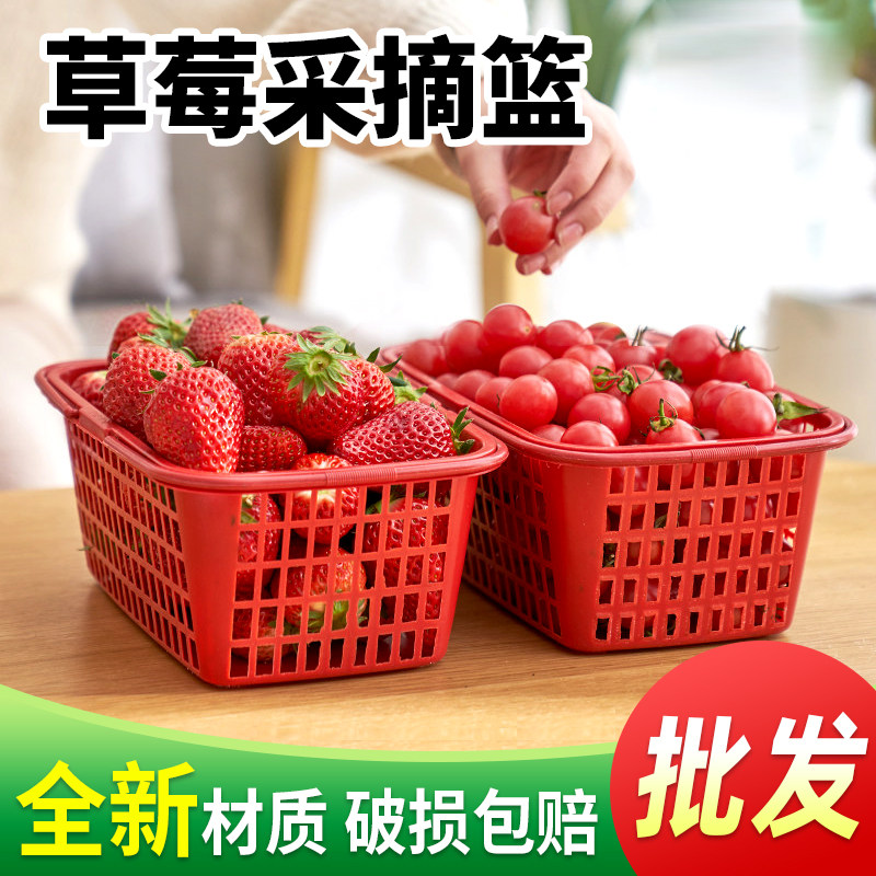 批发草莓采摘篮一次性塑料水果篮果蔬包装小筐子杨梅圣女果包装篮