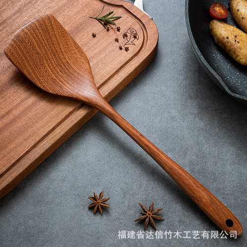 加厚乌檀木铲子不粘锅专用锅铲炒菜铲子耐高温炒勺饭勺汤勺木铲