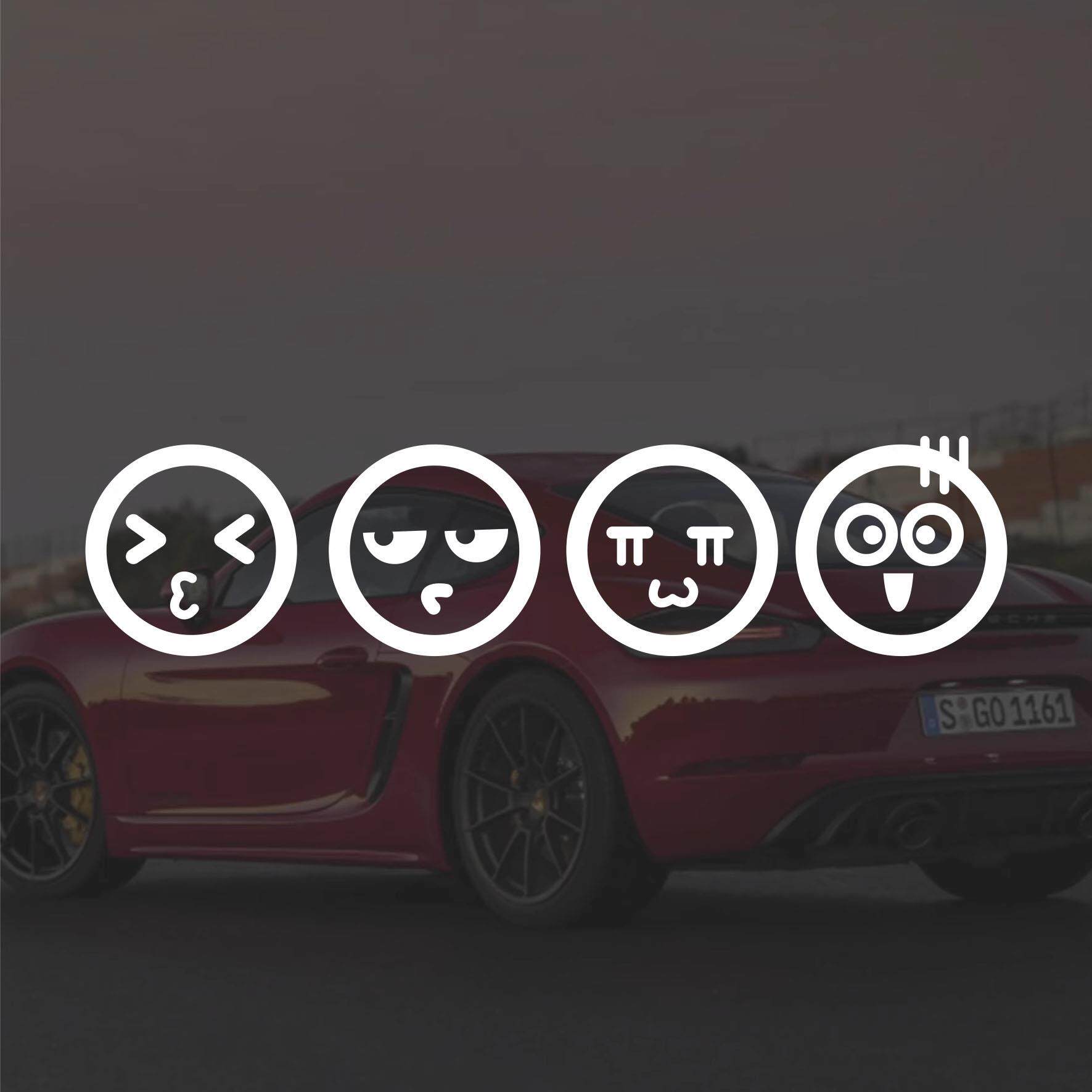 搞笑可爱表情汽车贴纸侧