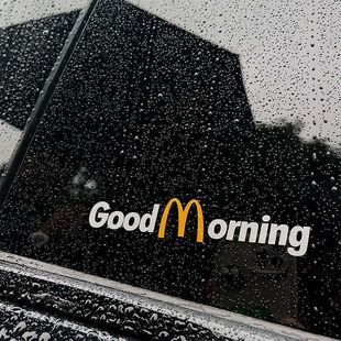 麥當勞good morning汽車側窗玻璃貼紙車身三角窗貼電動車創意個性