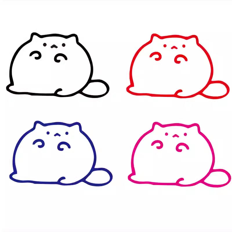 猫咪胖猫敲桌me可爱线条