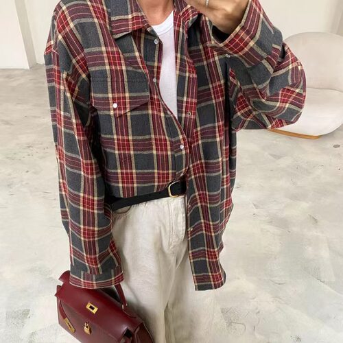 欧美风复古潮流百搭格纹