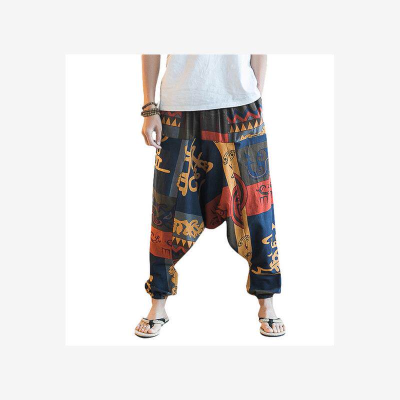 Hip Hop Aladdin Hmong Baggy Cotton Linen Harem Pants Men 裤