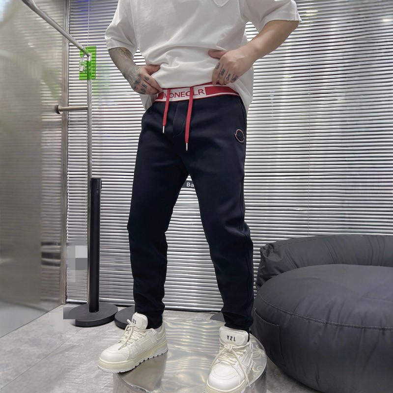 24冬季韩版红腰男士加厚休闲裤潮男网红大码修身运动束腿小脚卫裤