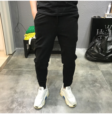 韩版时尚修身裤脚拉链