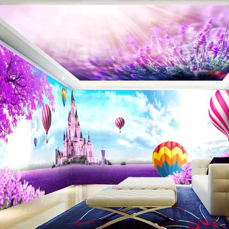 新款直销现代时尚浪漫薰衣草欧式城堡酒店主题房背景墙纸卧室客厅,家居饰品,软装墙贴,淘宝优惠券,粉丝福利购,淘宝优惠卷