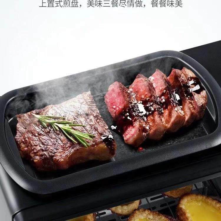 新款直销三合一早餐机家用多功能电烤箱咖啡机煎烤一体礼品会销外