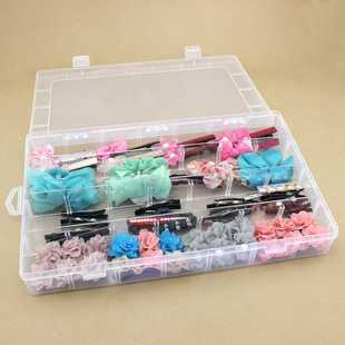 新款直销大号28格pp透明塑料收纳盒首饰品盒五金置珠橡皮圈渔具整