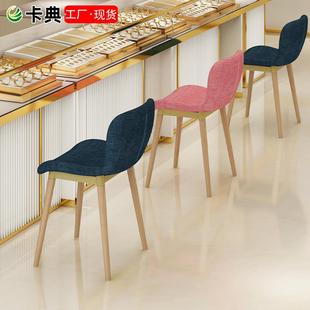 新款直销高脚木凳前台靠背珠宝店椅子接待坐高55cm吧台椅子柜台凳