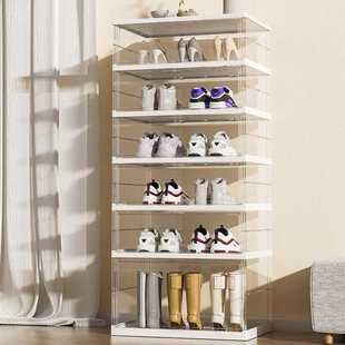 新款直销折叠鞋盒 免安装透明收纳多层盒子 鞋子一体式鞋柜收纳柜