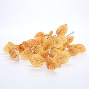新款 金钱叶绢布圆 直销婚庆婚礼装 饰假花绿植仿真植物叶子单支高款