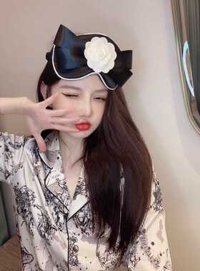 新款直销香nai儿本香山茶花眼罩仿真丝睡眠遮光睡觉透气舒适睡眠