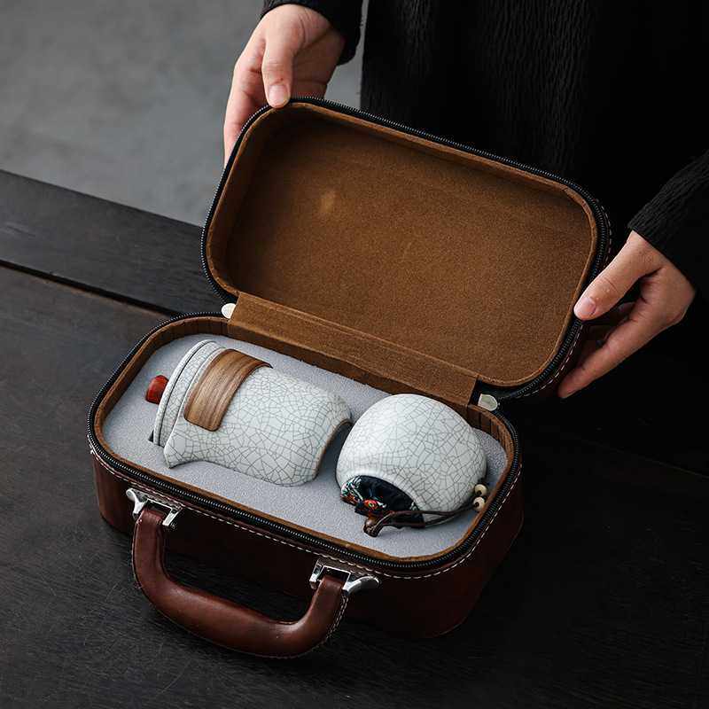 新款直销汝窑旅行功夫茶具小套装户外露营快客杯一壶三杯泡茶壶茶,餐饮具,旅行茶具,淘宝优惠券,粉丝福利购,淘宝优惠卷