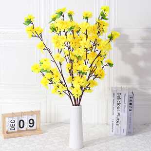 新款直销仿真桃花枝假桃花树绢花人造假花枝单支花卧室花瓶插花装