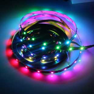 新款直销WS2812B幻彩灯条内置IC 贴片5050软灯条 黑板防水5V30灯