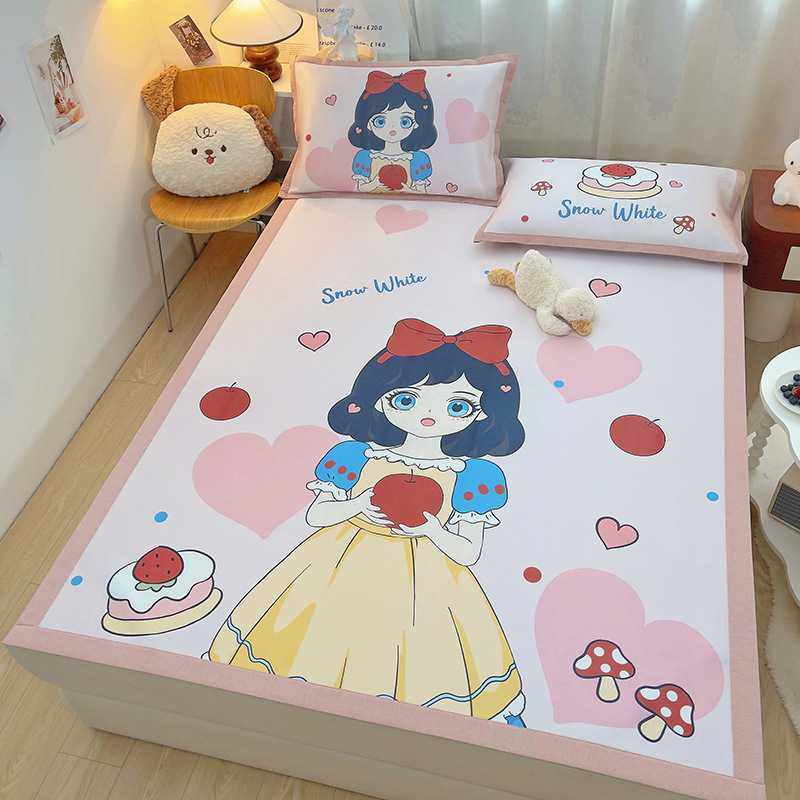 新款直销数码印花冰丝凉席三件套夏季幼儿园儿童卡通学生宿舍软席,床上用品,冰丝席,淘宝优惠券,粉丝福利购,淘宝优惠卷