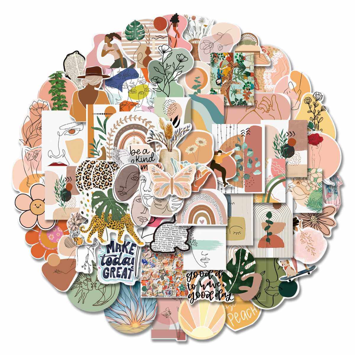 新款直销100-500新款复古波西米亚涂鸦贴纸防水行李箱笔记本滑板,3C数码配件,笔记本个性小贴纸,淘宝优惠券,粉丝福利购,淘宝优惠卷