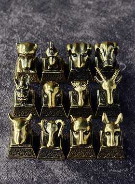 新款直销仿圆明园摆地摊十元小铜器十二生肖钥匙扣牛年印章云南老